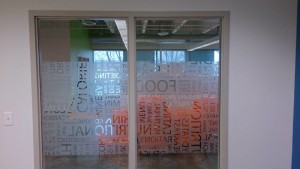 Frosted Window Film with Typeography