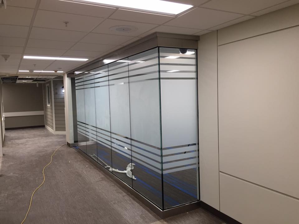 Frosted Stripes window tinting at LDS Hospital